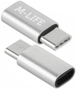 ADAPTER PRZEJŚCIÓWKA MICRO USB- C M- LIFE SREBRNA ML0850S