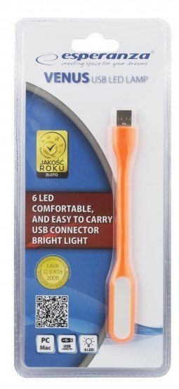LAMPKA LED ESPERANZA EA147O DO NOTEBOOKA USB POMARAŃCZOWA