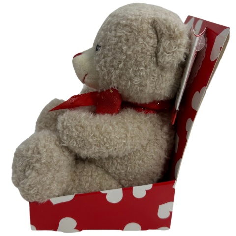 MASKOTKA Beżowy Pluszowy Miś 16cm z kokardką LOVE Walentynki Włochy Prezent MASKOTKA Beżowy Pluszowy Miś 16cm z kokardką LOVE Walentynki Włochy Prezent