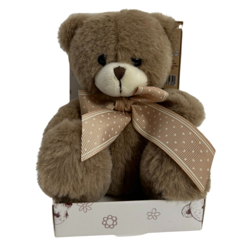 MASKOTKA Beżowy Pluszowy Miś 16cm z kokardką Walentynki Włochy Prezent MASKOTKA Beżowy Pluszowy Miś 16cm z kokardką Walentynki Włochy Prezent