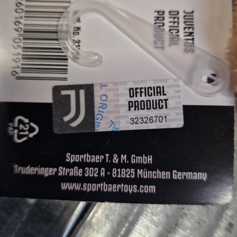 PLUSZOWY MIŚ MASKOTKA Juventus 24cm Włochy PLUSZOWY MIŚ MASKOTKA Juventus 24cm Włochy