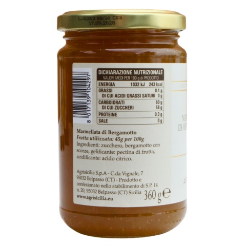 AGRISICILIA Sycylijska Konfitura Z Bergamotki 360g AGRISICILIA Sycylijska Konfitura Z Bergamotki 360g