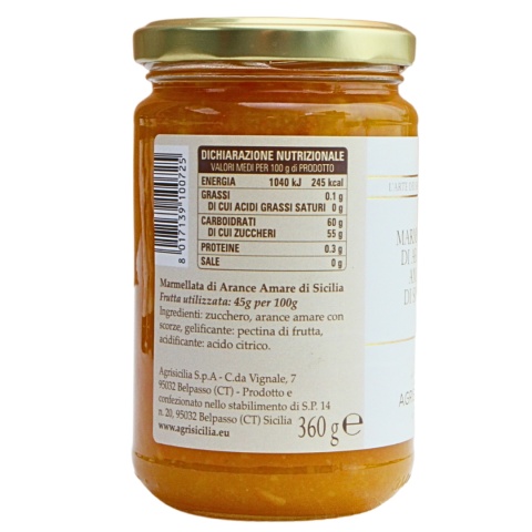AGRISICILIA Sycylijska Konfitura Z Gorzkich Pomarańczy 360g AGRISICILIA Sycylijska Konfitura Z Gorzkich Pomarańczy 360g