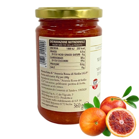 AGRISICILIA Sycylijska Konfitura z Czerwonych Pomarańczy IGP 360g AGRISICILIA Sycylijska Konfitura z Czerwonych Pomarańczy IGP 360g
