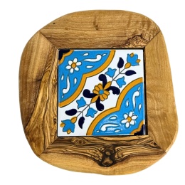 Deska z drewna oliwnego do krojenia serwowania 18x19cm