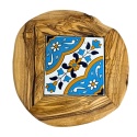 Deska z drewna oliwnego do krojenia serwowania 18x19cm