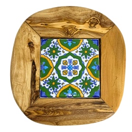 Deska z drewna oliwnego do krojenia serwowania 19x20cm