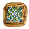 Deska z drewna oliwnego do krojenia serwowania 19x20cm