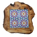 Deska z drewna oliwnego do krojenia serwowania wzór 1 35x30cm