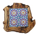 Deska z drewna oliwnego do krojenia serwowania wzór 1 35x30cm