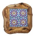 Deska z drewna oliwnego do krojenia serwowania wzór 1 35x30cm