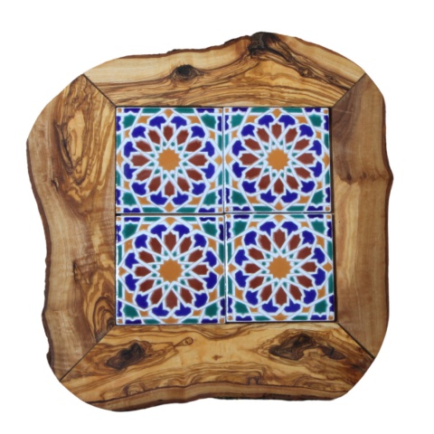 Deska z drewna oliwnego do krojenia serwowania wzór 1 35x30cm Deska z drewna oliwnego do krojenia serwowania wzór 1 35x30cm