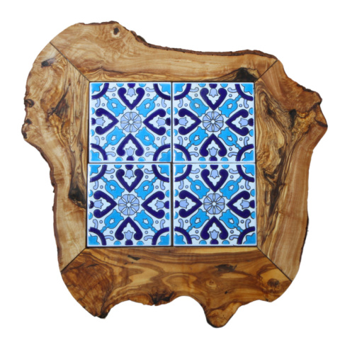 Deska z drewna oliwnego do krojenia serwowania wzór 10 35x30cm Deska z drewna oliwnego do krojenia serwowania wzór 10 35x30cm