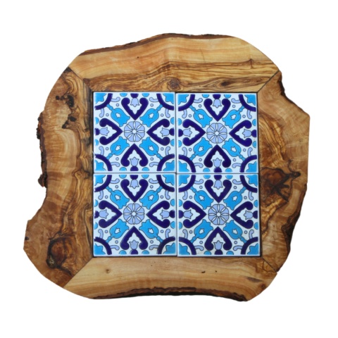 Deska z drewna oliwnego do krojenia serwowania wzór 10 35x30cm Deska z drewna oliwnego do krojenia serwowania wzór 10 35x30cm