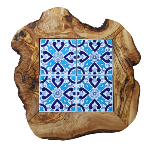 Deska z drewna oliwnego do krojenia serwowania wzór 10 35x30cm Deska z drewna oliwnego do krojenia serwowania wzór 10 35x30cm