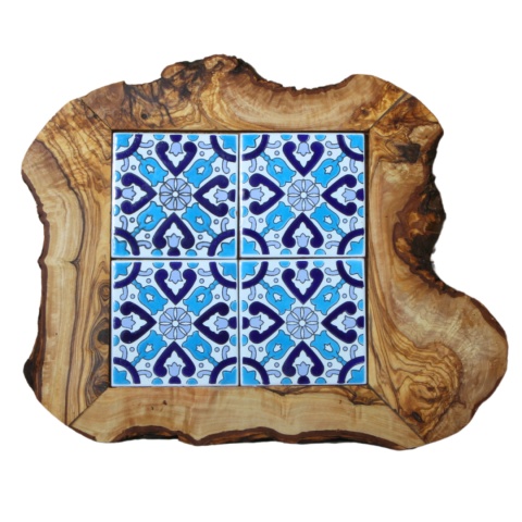 Deska z drewna oliwnego do krojenia serwowania wzór 10 35x30cm Deska z drewna oliwnego do krojenia serwowania wzór 10 35x30cm