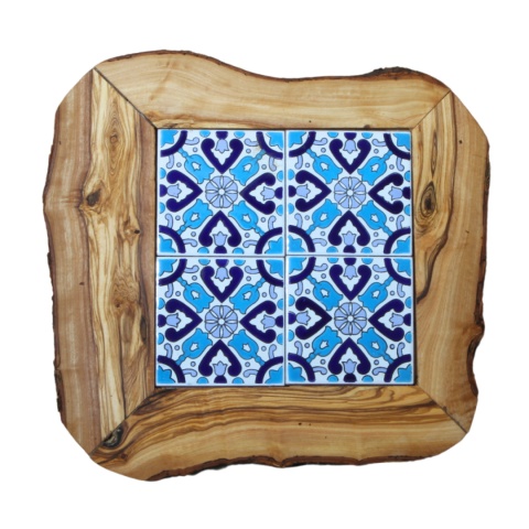 Deska z drewna oliwnego do krojenia serwowania wzór 10 35x30cm Deska z drewna oliwnego do krojenia serwowania wzór 10 35x30cm