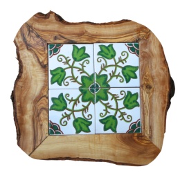 Deska z drewna oliwnego do krojenia serwowania wzór 11 35x30cm