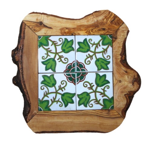 Deska z drewna oliwnego do krojenia serwowania wzór 11 35x30cm Deska z drewna oliwnego do krojenia serwowania wzór 11 35x30cm