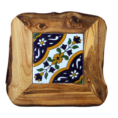 Deska z drewna oliwnego do krojenia serwowania wzór 2 20x20cm Deska z drewna oliwnego do krojenia serwowania wzór 2 20x20cm