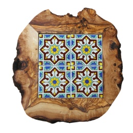 Deska z drewna oliwnego do krojenia serwowania wzór 2 35x30cm