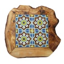 Deska z drewna oliwnego do krojenia serwowania wzór 2 35x30cm