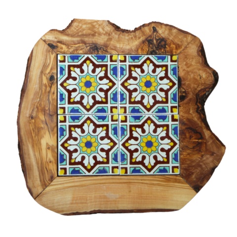 Deska z drewna oliwnego do krojenia serwowania wzór 2 35x30cm Deska z drewna oliwnego do krojenia serwowania wzór 2 35x30cm