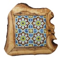 Deska z drewna oliwnego do krojenia serwowania wzór 2 35x30cm