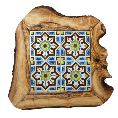 Deska z drewna oliwnego do krojenia serwowania wzór 2 35x30cm Deska z drewna oliwnego do krojenia serwowania wzór 2 35x30cm