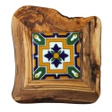 Deska z drewna oliwnego do krojenia serwowania wzór 3 20x20cm