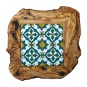 Deska z drewna oliwnego do krojenia serwowania wzór 3 35x30cm