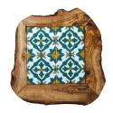 Deska z drewna oliwnego do krojenia serwowania wzór 3 35x30cm