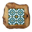 Deska z drewna oliwnego do krojenia serwowania wzór 3 35x30cm