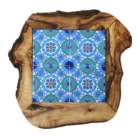 Deska z drewna oliwnego do krojenia serwowania wzór 4 35x30cm Deska z drewna oliwnego do krojenia serwowania wzór 4 35x30cm