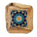 Deska z drewna oliwnego do krojenia serwowania wzór 5 20x20cm