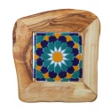 Deska z drewna oliwnego do krojenia serwowania wzór 5 20x20cm