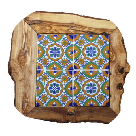 Deska z drewna oliwnego do krojenia serwowania wzór 5 35x30cm Deska z drewna oliwnego do krojenia serwowania wzór 5 35x30cm