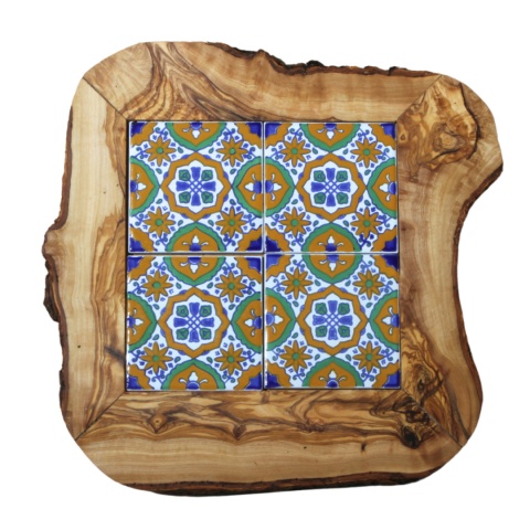 Deska z drewna oliwnego do krojenia serwowania wzór 5 35x30cm Deska z drewna oliwnego do krojenia serwowania wzór 5 35x30cm