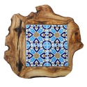 Deska z drewna oliwnego do krojenia serwowania wzór 6 35x30cm
