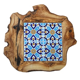 Deska z drewna oliwnego do krojenia serwowania wzór 6 35x30cm