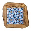 Deska z drewna oliwnego do krojenia serwowania wzór 6 35x30cm