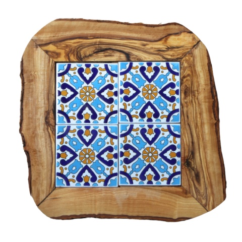 Deska z drewna oliwnego do krojenia serwowania wzór 6 35x30cm Deska z drewna oliwnego do krojenia serwowania wzór 6 35x30cm
