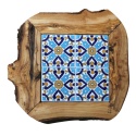 Deska z drewna oliwnego do krojenia serwowania wzór 6 35x30cm