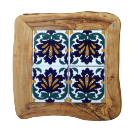 Deska z drewna oliwnego do krojenia serwowania wzór 7 35x30cm