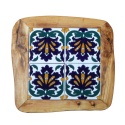 Deska z drewna oliwnego do krojenia serwowania wzór 7 35x30cm