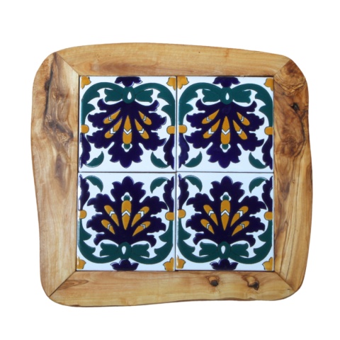 Deska z drewna oliwnego do krojenia serwowania wzór 7 35x30cm Deska z drewna oliwnego do krojenia serwowania wzór 7 35x30cm