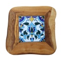 Deska z drewna oliwnego do krojenia serwowania wzór 8 20x20cm