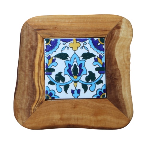 Deska z drewna oliwnego do krojenia serwowania wzór 8 20x20cm Deska z drewna oliwnego do krojenia serwowania wzór 8 20x20cm