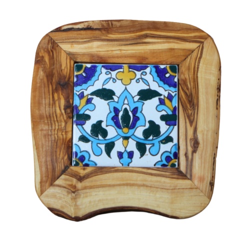 Deska z drewna oliwnego do krojenia serwowania wzór 8 20x20cm Deska z drewna oliwnego do krojenia serwowania wzór 8 20x20cm