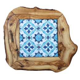 Deska z drewna oliwnego do krojenia serwowania wzór 9 35x30cm